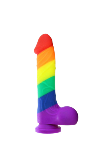Rainbow Pump Dildo